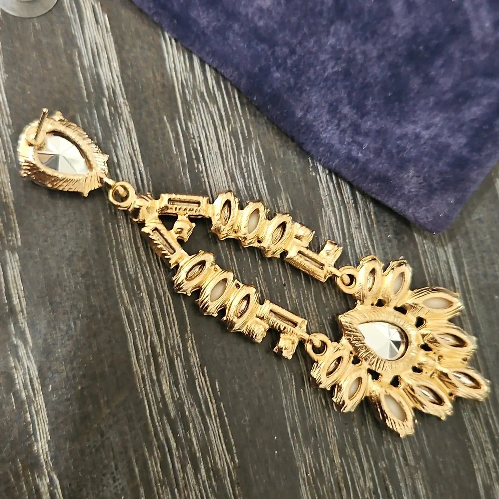 J. Crew Gold and Cream Chandelier Earrings - Picture 2 of 3